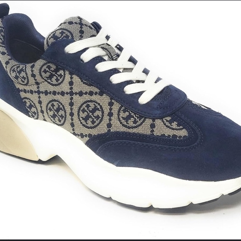 Tory Burch T Monogram Good Luck Trainers Size 9.5